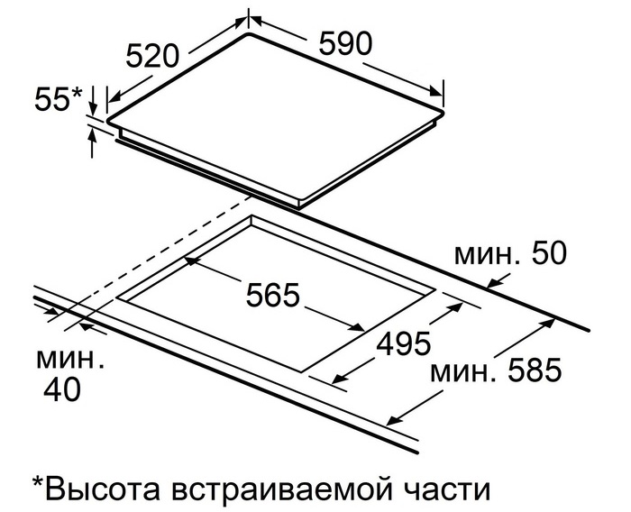 Схема встраивания Maunfeld CVI594SF2BG